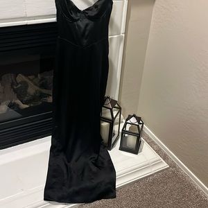 House of CB long black corset dress